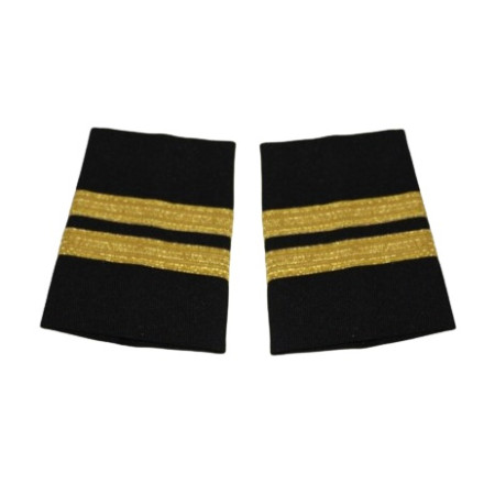 PILOT UNIFORM EPAULETS/PALETERAS 2-BAR GOLD METALLIC BLACK WAPX700-2GM