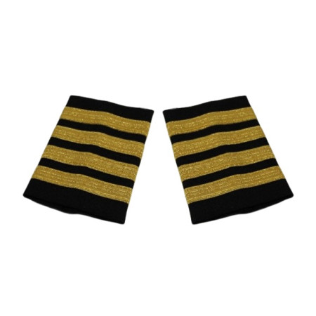 PILOT UNIFORM EPAULETS/PALETERAS 4-BAR GOLD METALLIC BLACK WAPX700-4GM