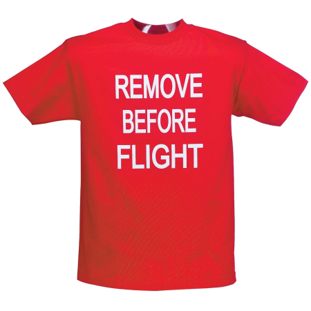 T-SHIRT REMOVE BEFORE FLIGHT RED (1) SMA
