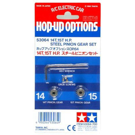 TAMIYA ACC STEEL PINION GEAR SET 14T,15T H.P. 53064