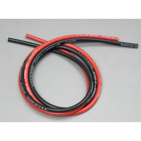 SILICONE WIRE 12GAUGE RED/BLK DEANS 1410
