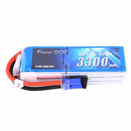 GENS ACE 22.2V 3300MAH 60C LIPO EC5 PLUG