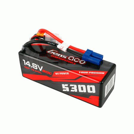 GENS ACE 14.8V 5300MAH 60C HARDCASE 14# EC5 PLUG
