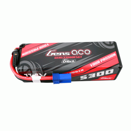 GENS ACE 11.1V 5300MAH 60C 3S HARDCASE G-TECH LIPO 15# EC5 PLUG
