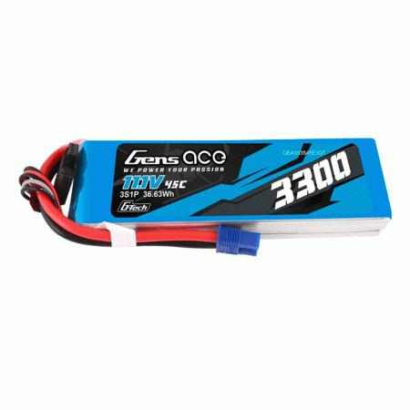 GENS ACE 11.1V 3300MAH 45C 3S G-TECH EC3 PLUG