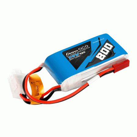 GENS ACE 7.4V 800MA 45C 2S LIPO JST-SYP PLUG