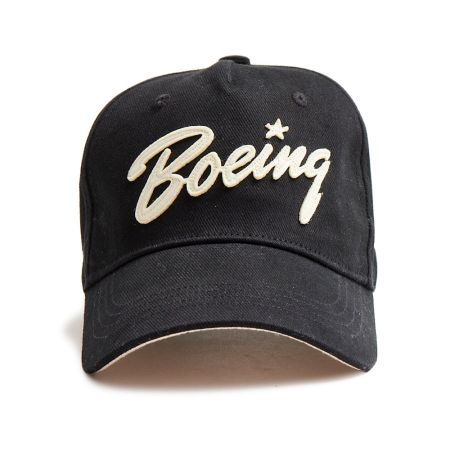 RED CANOE BRANDS CAP BOEING APPLIQUE LOGO BLACK U-CAP-BOEINGAPP-BK